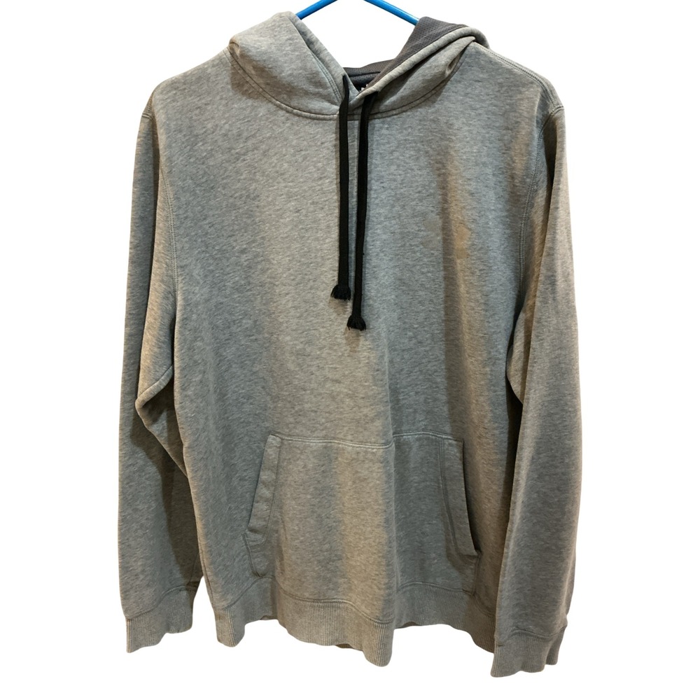 Under Armour Mens‎ Heather Gray Rival Fleece Hoodie Loose Fit Pullover Medium